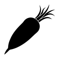 Daikon radish silhouette vector illustration