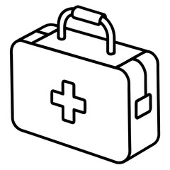 Obraz premium First aid kit line art vector illustration 