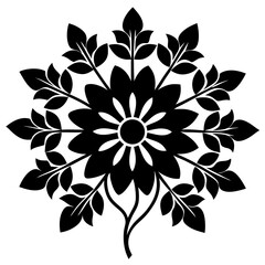 Flower pattern design silhouette vector illustration 
