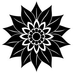 Flower pattern design silhouette vector illustration 