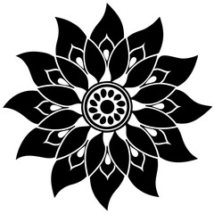 Flower pattern design silhouette vector illustration 