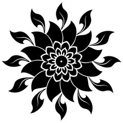 Flower pattern design silhouette vector illustration 