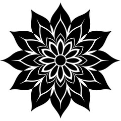 Flower pattern design silhouette vector illustration 
