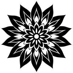 Flower pattern design silhouette vector illustration 