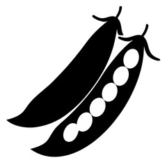 Green peas silhouette vector illustration