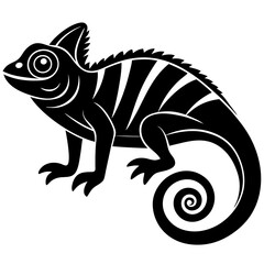 Beautiful chameleon silhouette vector illustration 