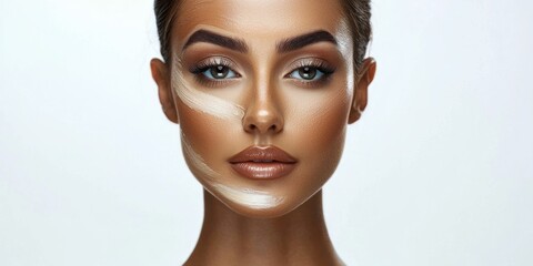 A makeup artist demonstrating contouring techniques during a tutorial session