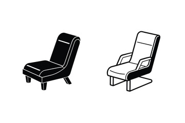 Modern Armchair Designs Two Stylish Lounge Chair Illustrations