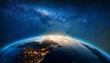 Naklejka premium earth at night