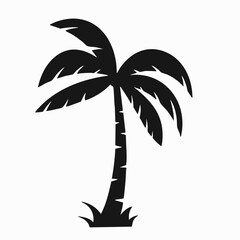 Stylized Black Silhouette of a Palm Tree