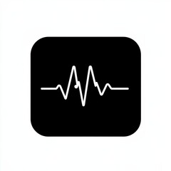 Heartbeat Monitor Icon on Dark Background: Medical, Health, Pulse Rate and Vital Signs Concept