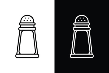 Salt Shaker Icon. Sleek Line Art Vector for Kitchen & Cooking Designs