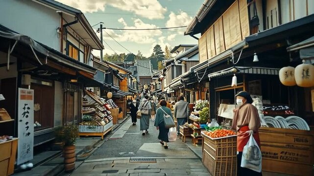 village market Japanese 4K Videos
