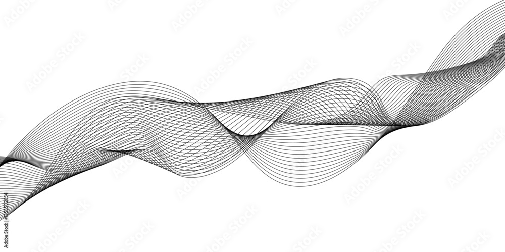 Aufkleber abstract wave element for design, geometric border pattern. isolated on white background, abstract w