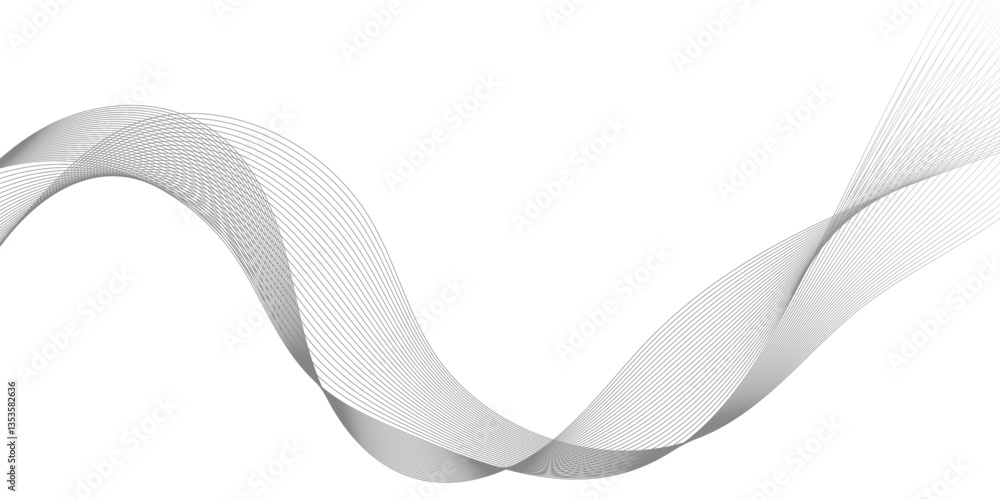 Aufkleber abstract black and white wave line banner template, technology element connecting dots and lines on 
