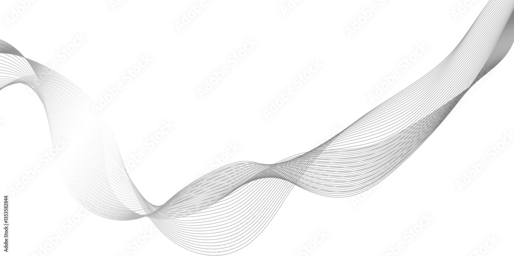Poster abstract black and white wave line banner template, technology element connecting dots and lines on 