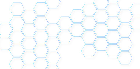 Abstract background with hexagon, beautiful geometric background pattern, Futuristic abstract honeycomb technology white background, modern futuristic geometric shapes blue pattern hexagon design.