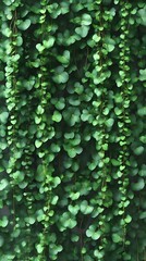 Lush green vines cascading down a wall