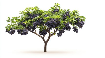 Brazilian Grapetree (Jabuticaba) isolated on white background