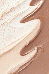 Obraz premium Creamy texture of chocolate and vanilla ice cream swirls, evoking indulgence and delight