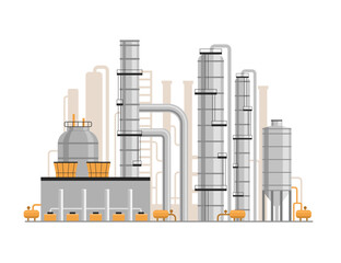 Refinery Oil and Gas Plant Pipeline Illustration