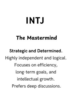 MBTI, INTJ