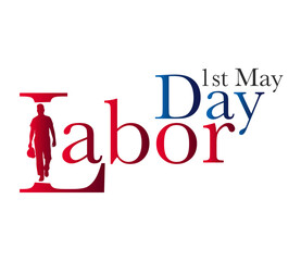 Labor Day logo Poster, banner, brochure or flyer design with stylish text 1st May Happy Labor Day on white background with attractive typography creative artwork 3