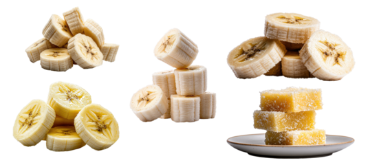 Stack of Ripe Banana Slices with Dark Skin