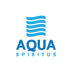Obraz premium Blue water logos collection for companies in flat style