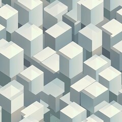 Dynamic isometric cube pattern offers a striking, modern three-dimensional visual for tech presentations.