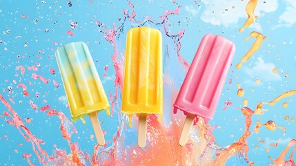 Fun popsicle drip template with vibrant ice goodies, great for summer promotions!