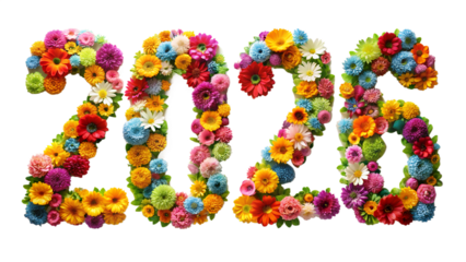 numbers made of colorful splashes isolated on transparent background.