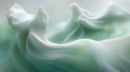 Obraz premium Abstract Green Waves Flowing Seamlessly