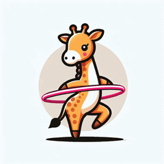 Energetic Giraffe Dancing in a Fun Pose