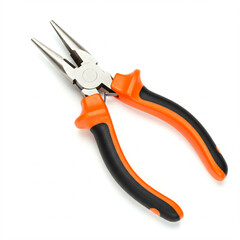 Obraz premium Needle-nose pliers with orange and black handles.