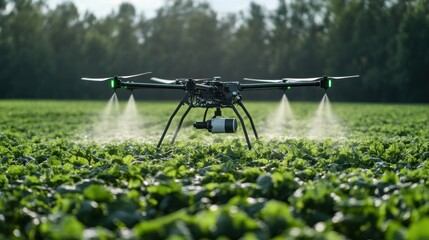 Agricultural Drone Spraying Crops