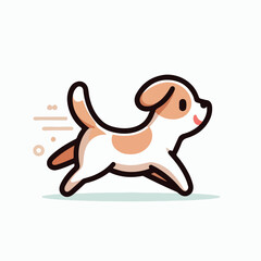 Cute Pet Dog Sprinting in a Dynamic Motion