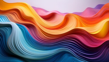 Obraz premium colorful wave patterns create a vibrant abstract design in a modern art style