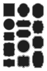Collection of Elegant Black Frames and Labels