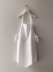 Simple white apron hanging