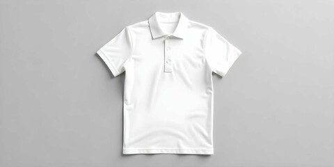 Minimalistic AI-generated black and white polo t-shirt mockup on a wooden floor, showcasing a clean and modern design for fashion or branding presentations