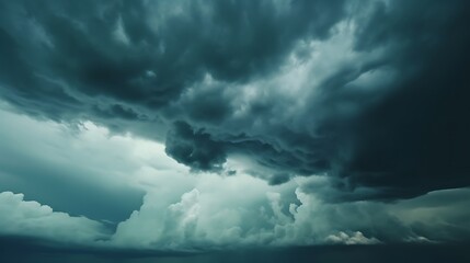 Obraz premium Dramatic Dark Cloudscape Overcast Stormy Sky