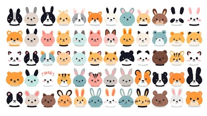 Fototapeta premium Adorable Cartoon Animal Collection for Kids