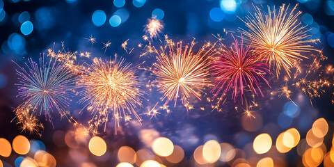Sparkling New Year Fireworks Wallpaper Background for Celebration and Festive Projects