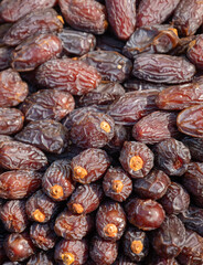 date fruit. dried fruits in the grocery store.