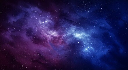 Naklejka premium A cosmic-inspired abstract background in rich indigo, deep plum, and hints of shimmering silver,