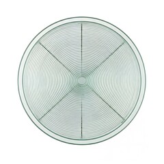 Round metal plate white background.