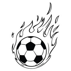 Fototapeta premium Soccer ball on fire