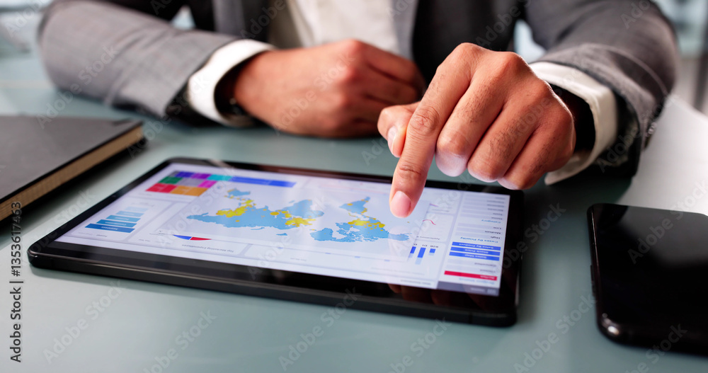 Aufkleber African American Data Analyst using Dashboard