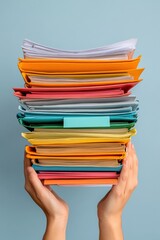 Minimalist Color-Block Document Management Ergonomic Workspace Solutions for Digital Professionals Showcasing Efficient Organizational Workflow and Productivity Strategies